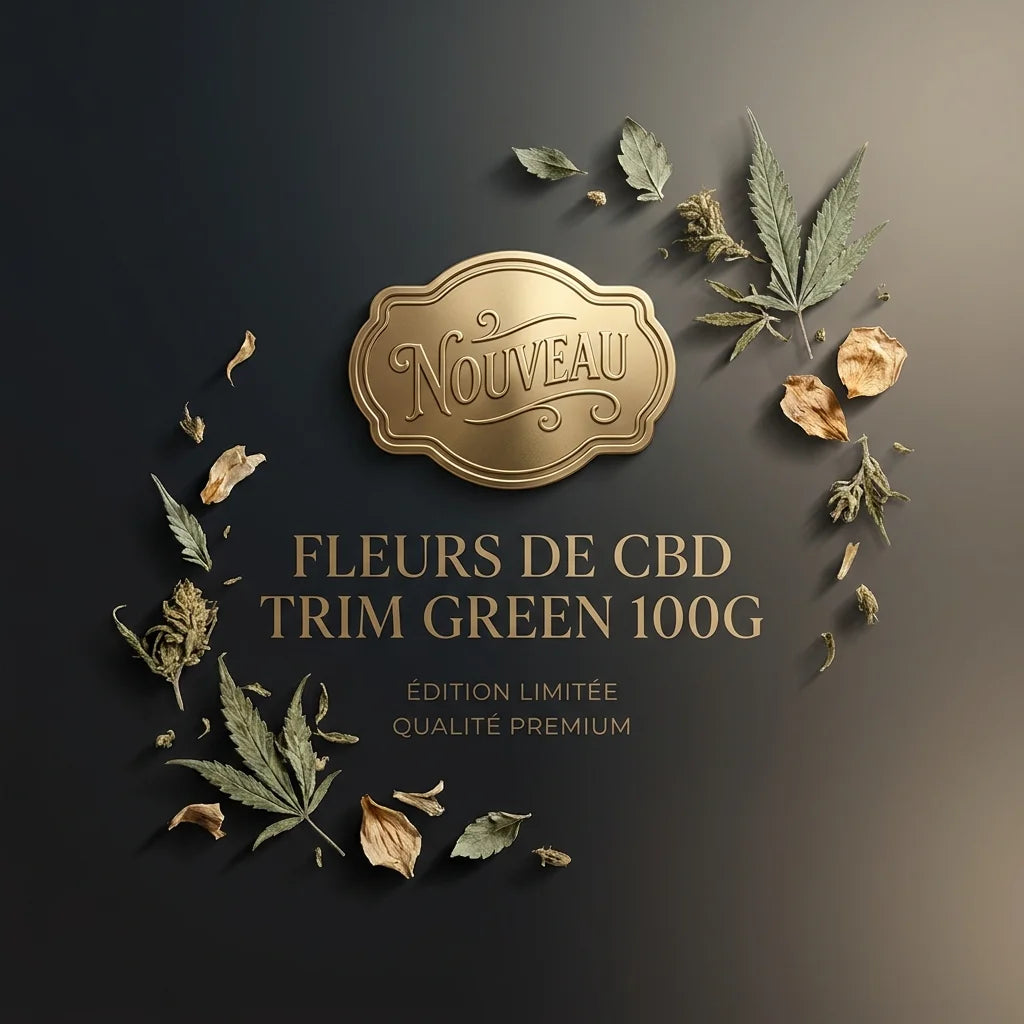 Fleurs de CBD Trim Green 100g édition limitée qualité premium