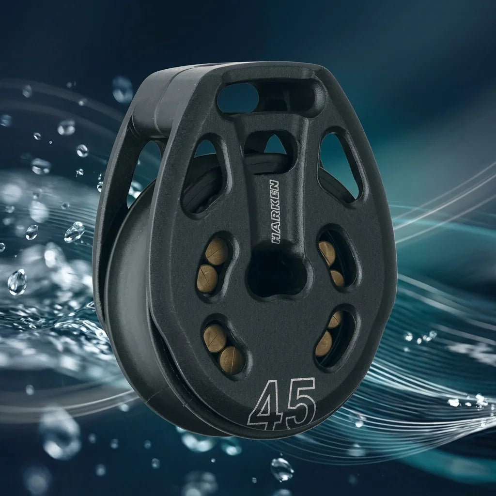 Poulie Black Magic 45 mm sanglée, système de rigging pour bateau haute performance